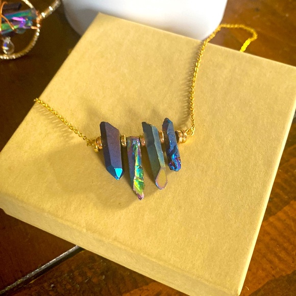 Handmade rainbow quartz necklace - Picture 2 of 5